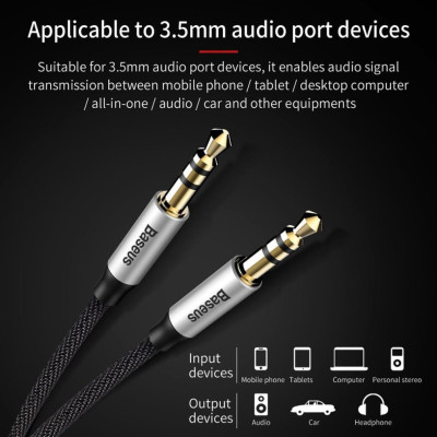  Dây cáp âm thanh Audio 3.5 Baseus M30 LV141- hàng chính hãng.