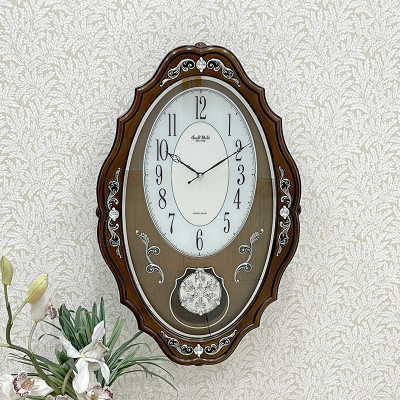 Đồng hồ treo tường Rhythm COMFORT SWING PENDULUM CMJ462CR06 (Kích thước 36.0 x 58.0 x 11.0cm) Vỏ màu nâu