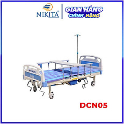 Giường y tế - DCN05 - Nâng đầu, nâng hạ chân, nghiêng trái phải, có chổ để bô - Chính hãng NIKITA