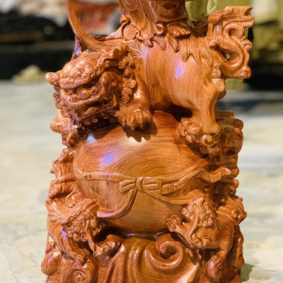 Tượng đạt ma sư tổ bằng gỗ hương đá kt 50×17×9cm