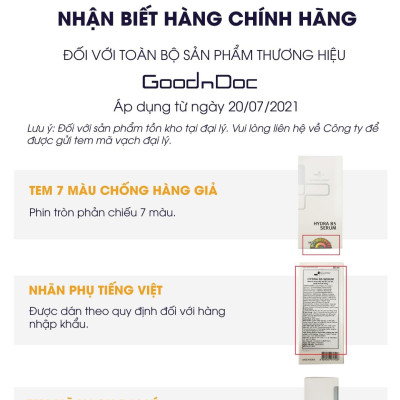Serum Dưỡng Ẩm Phục Hồi Da GoodnDoc Hydra B5 - Serum B5 GoodnDoc 30ml
