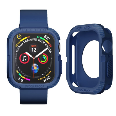 Ốp Case Chống Shock Chống Va Đập Carbon cho Apple Watch Series 4/ 5/ 6/ SE/ 7/ 8/ 9 Size 40/41/44/45mm- Hàng chính hãng