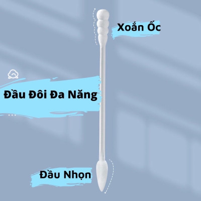 Dụng cụ trang điểm làm đẹp - Set hộp 200c tăm bông ngoáy tai lớn cao cấp với 2 đầu tăm thiết kế hình dáng khác nhau làm sạch sâu bên trong , an toàn và tiện lợi