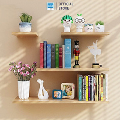 Set 4 Kệ Gỗ Treo Tường Thanh Ngang  Trang Trí Phòng Khách Góc Làm Việc SIB Decor KT001-2346