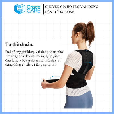 Đai Chống Gù Lưng Grace Care LB224 - Giữ Cột Sống Thẳng, Điều Chình Tư Thế, Phòng Đau Lưng