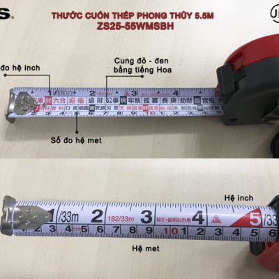 Thước cuốn thép lỗ ban 5.5m (Tiếng Trung) ZS25-55 WMSBH