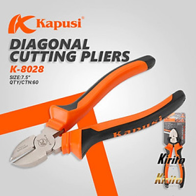 Kéo tỉa cây Nhật Bản Kapusi cao cấp trắng cam thép SK5, cấu tạo lò xo đặc biệt cỡ 8 inch