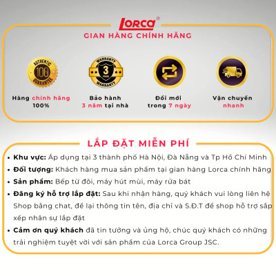 Máy Hút Mùi LORCA TA 2001PH - Hàng Chính Hãng Cao Cấp Bền Bỉ Tiết Kiệm Điện Chống Ồn Tốt