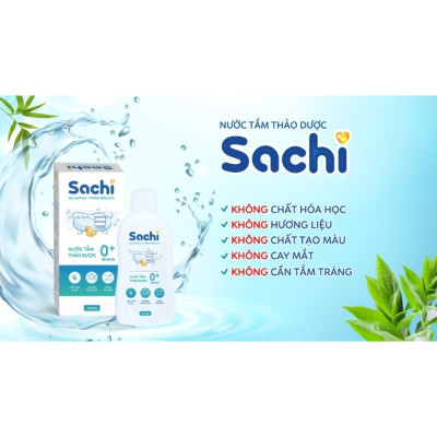 COMBO Chai Nước Tắm Gội Thảo Dược Sachi 250ml & Tinh Dầu Tràm Thiên Nhiên Nguyên Chất Sachi 30ml
