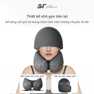 Gối Cổ U Mũ Du Lịch Sairui Kê Cổ Cao Su Non Công Thái Học Chống Đau Mỏi Vai Gáy Tựa Cổ Đi Máy Bay Ô Tô