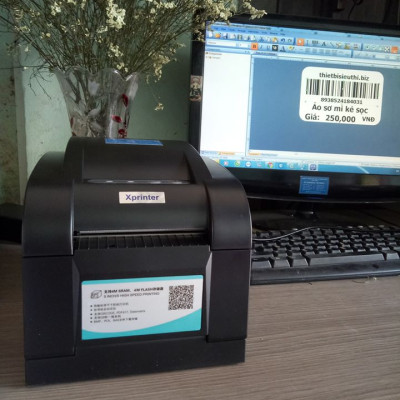 Máy In Mã Vạch Xprinter 350B In Tem Mã Vạch, In Đơn Hàng TMĐT, In Nhãn Sản Phẩm [Hàng Chính Hãng - BH 12 tháng]