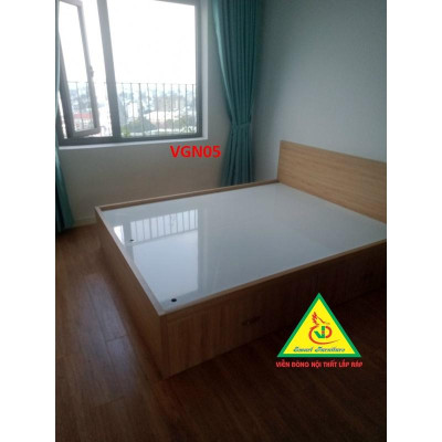 Giường ngủ gỗ MDF ( Không hộc kéo )- kiểu dáng đơn giản hiện đại VGN05