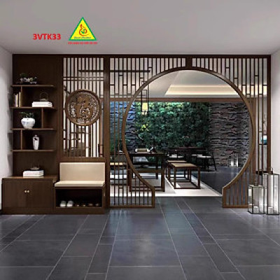 Vách ngăn phòng khách , vách ngăn phòng khách hiện đại 3VTK33 - Nội thất lắp ráp Viễn Đông Adv