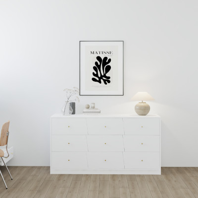 HAPPY FURNITURE , Tủ lưu trữ 9 ngăn kéo - DALEY ,THK_347 , 149cm x 45cm x 77cm DxRxC