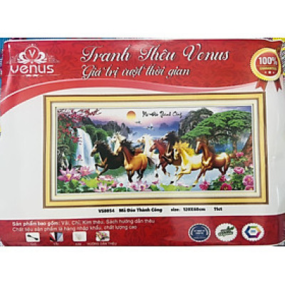 Tranh thêu kín Mã đáo thành công VS8054, kích thước 120 x 60 cm
