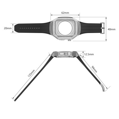 Ốp Case tích hợp dây đeo Vỏ Kim Loại bảo vệ cho Apple Watch Series 4/5/6/SE/7/8/9/SE2 Size 44mm/45mm - Hàng Nhập Khẩu