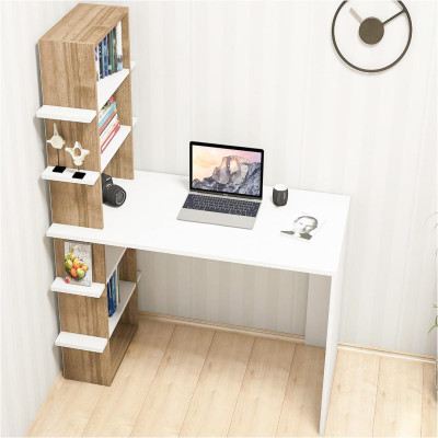 Bàn làm việc gỗ công nghiệp liền kệ để sách SMLIFE Dobby