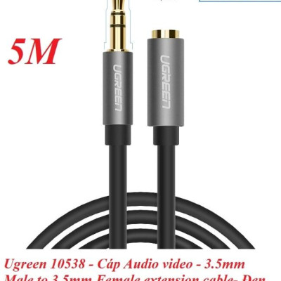 Ugreen UG10538AV118TK 5M màu Đen Cáp âm thanh 3.5mm nối dài - HÀNG CHÍNH HÃNG