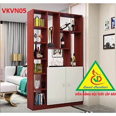 Tủ kệ trang trí kiêm vách ngăn phòng VKVN05 - Nội thất lắp ráp Viendong Adv