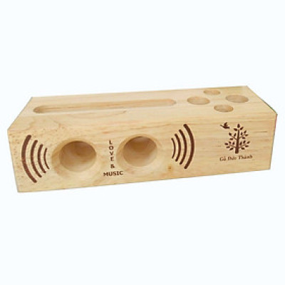 Đế Đựng Điện Thoại, Bút Viết 2 trong 1 Gỗ Đức Thành - Hàng chính hãng