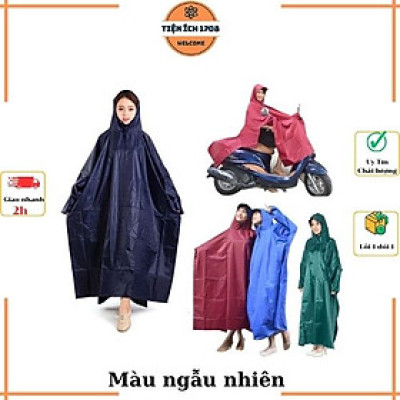 Áo mưa cánh dơi vải dù 1 đầu siêu bền (loại dày 1.4m) - Giao màu ngẫu nhiên
