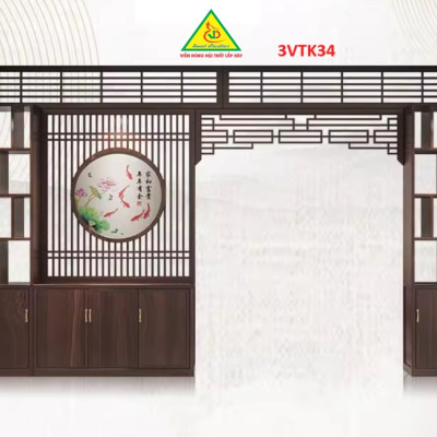 Vách ngăn phòng khách , vách ngăn phòng khách hiện đại 3VTK33 - Nội thất lắp ráp Viễn Đông Adv