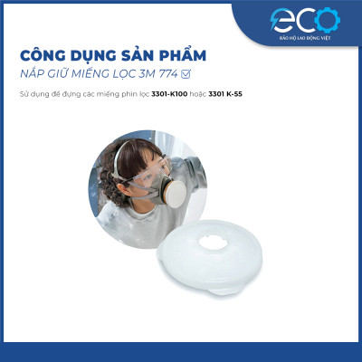 Nắp nhựa 3M 774 giữ tấm lọc 7711 dùng cho mặt nạ phòng độc 3M 3100/3200