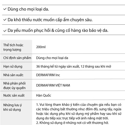 Sữa dưỡng ẩm chuyên sâu chống mất nước da mặt Moist Barrier Balancing Emulsion M4 (200ml) từ Dermafirm