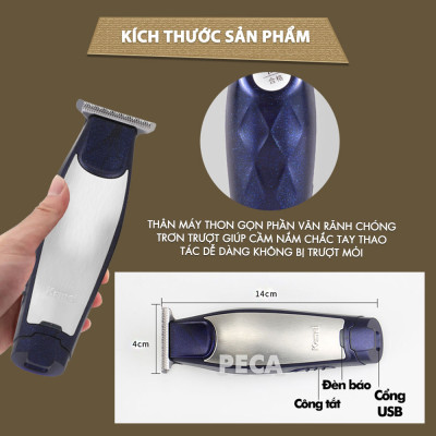 Tông đơ chấn viền cắt tóc, cạo trọc, cạo râu fade tóc, khắc tóc đi viền nét Kemei KM-5021 chuyên dụng cho salon, tiệm tóc, cá nhân đi kèm với máy có bộ cữ lược căn độ dài chuyên dụng Tặng kèm bộ 2 kẹp cá sấu chia tóc ( màu ngẫu nhiên )