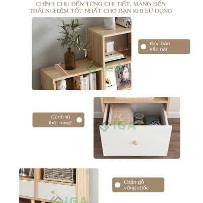 Tủ Sách Gỗ Đa Tầng Phong Cách Nordic - GP144 