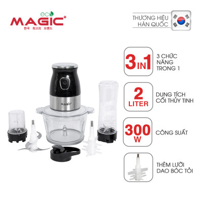 Máy xay thực phẩm đa năng 3in1 Magic Eco AC-16 (2.0 Lít) - Hàng chính hãng