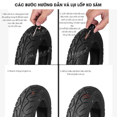 Vá Lụi Mini Xe đạp cho lốp xe không săm bỏ túi CB-9904 chất liệu nhôm nguyên khối, chắc chắn, chiều dài chỉ 9.6cm (tặng kèm thêm 5 sợi vá) - Mai Lee
