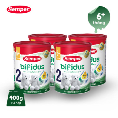 Combo 4 Sữa bột công thức Semper Bifidus số 2 400g/hộp