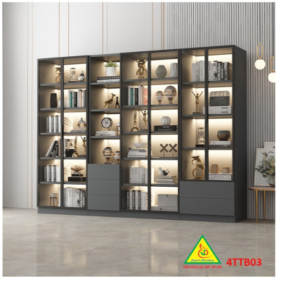 Tủ trưng bày sản phẩm cánh kính,  tủ đa năng 4TTB03 - Nội thất lắp ráp Viễn Đông Adv