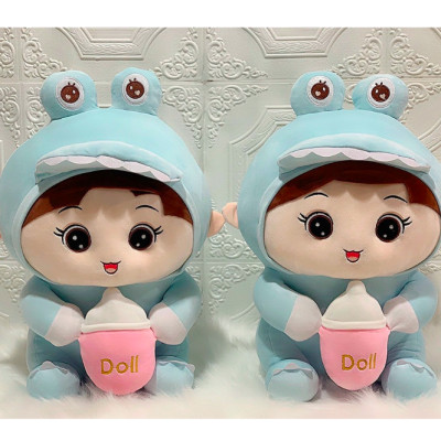 Thú nhồi bông bé khủng long ôm bình sữa - Size từ 45cm đến 85cm - Quà tặng em bé ôm bình sữa cute.