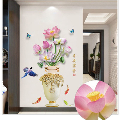 Tranh dán tường bình hoa sen xinh - TD014
