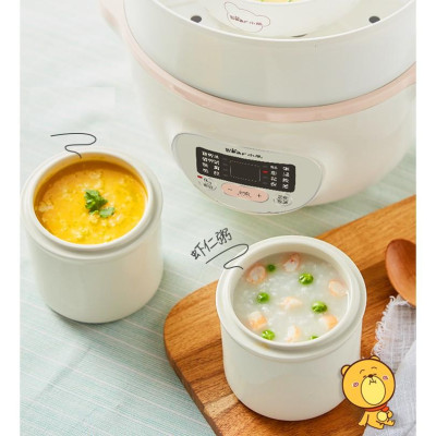 Nồi Nấu Chậm, Nồi Chưng Yến BEAR SUBE002 Kèm 3 Thố, 1 Lồng Hấp Dung Tích 1.6 Lít Công Suất 200 W - Hàng Chính Hãng