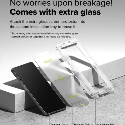 Bộ 2 Miếng Dán cường lực kèm khung dán RINGKE Easy Slide Tempered Glass cho Samsung Galaxy S25 Ultra_ Hàng Chính Hãng