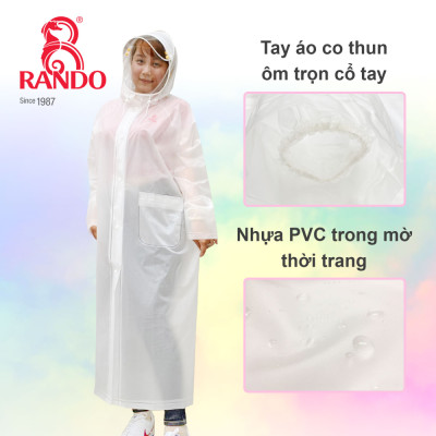 Áo Mưa Rando Trong Suốt 1 Đầu Có Kính Khẩu Trang 