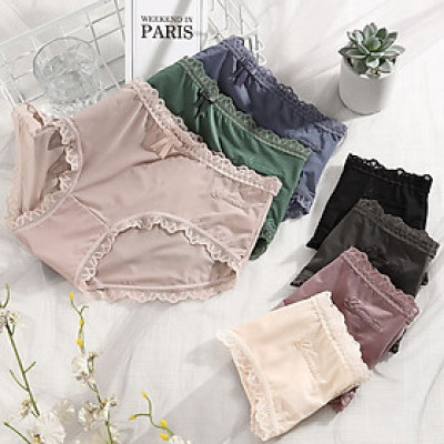 Quần lót nữ thun lạnh trơn viền ren siêu đẹp 2265 – Mềm mượt, co giãn, thoáng mát