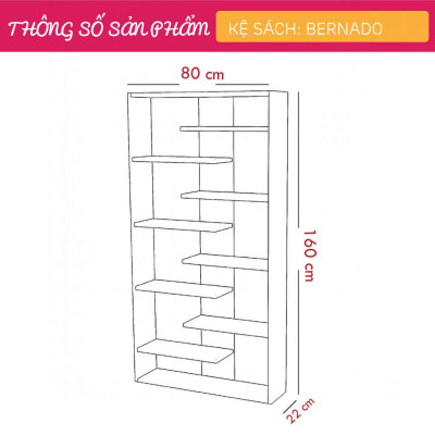 Kệ sách gỗ MDF kiểu dáng hiện đại nhỏ gọn SMLIFE Bernado