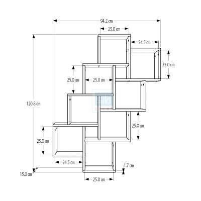 Kệ Sách Gỗ Ô Vuông Cube Tinh Tế SIB Decor KT212