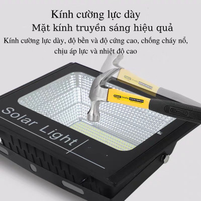 Đèn Pha Năng Lượng Mặt Trời 500w IP67,Vỏ Nhôm Đúc, Sáng Liên Tục, Hàng Chính Hãng