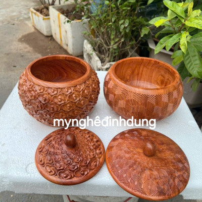 HŨ ĐỰNG HẠT DƯA ĐA NĂNG BẰNG GỖ  BÁCH XANH  KT 20×20cm 