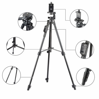 Chân đế tripod dùng cho điện thoại và máy ảnh 6218 -  Có Remote chụp ảnh và túi đựng tiện lợi - Hàng chính hãng