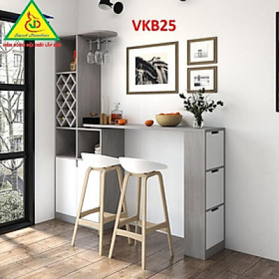 Quầy bar mini kết hợp tủ rượu VKB25 ( không kèm ghế) - Nội thất lắp ráp Viendong Adv