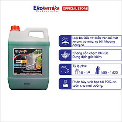 Dung Dịch Rửa Xe Không Chạm, Rửa Ô Tô, Xe Máy, Rửa Khoang Động Cơ Ekokemika Bio 35 5L