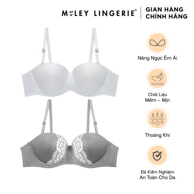 Combo 2 Áo Ngực Cúp Ngang Phối Ren Premium Miley Lingerie BRM02202-11202