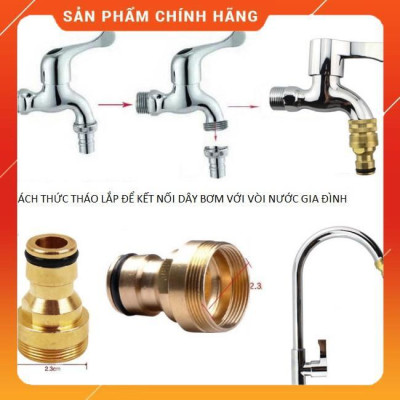 ️ Bộ dây vòi xịt nước rửa xe, tưới cây , tăng áp 3 lần, loại 7m, 10m 206701-1 đầu đồng,cút