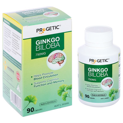 TPCN Progetic Ginkgo Biloba 750mg Tăng Cường Lưu Thông Máu Não Hộp 90 Viên Date 01.27
